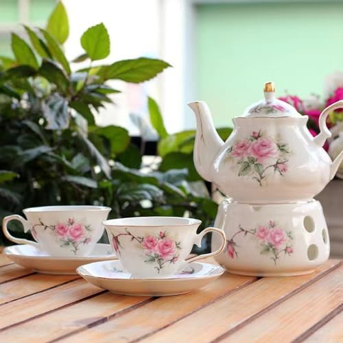 Ceramic Coffee Tea Gift Sets, European Luxury Tea Set, Suitable as A Gift for Mother'S Day, Birthday, Christmas, and Gatherings (Elegant Camellia) by ScizoritoDirect