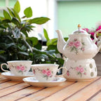 Ceramic Coffee Tea Gift Sets, European Luxury Tea Set, Suitable as A Gift for Mother'S Day, Birthday, Christmas, and Gatherings (Elegant Camellia) by ScizoritoDirect