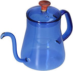 Gooseneck Kettle, Blue, 350ml, High Borosilicate Glass, Gooseneck Spout for Precise Pouring by Unknown