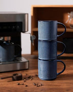 famiware Coffee Mug Set of 8, Star 12 oz Ceramic Mugs Cups Set with Handle - Image 5