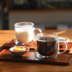 CNGLASS 10oz(2-pack) Double Wall Coffee Glass Mugs and 13.5oz(2-pack) Glass Cups - Image 6