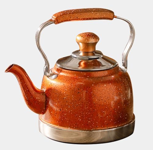 WhistlingTea Kettle for Stovetop, Stainless Steel Water Teapot Boilers for Stovetops, Induction Stone Kettle with Loud Whistle - Perfect for Preparing Hot Water, Coffee,Milk,Orange,1.5L by INLETTER