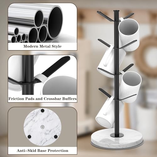 Marble Mug Holder Tree with 2–8 Adjustable Hooks - Image 4