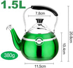 Whistling Tea Kettle, Food Grade Stainless Steel Tea kettle for Stove Top with Ergonomic Handle for Gas, Induction, Electric Stove Tops(9,1.5L) - Image 6