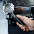 Openwork Bottomless Portafilter, Compatible For IKAPE,Stainless Steel And Walnut Espresso Handle,54 / 58mm Extraction Precision Basket(58mm Black) - Image 3