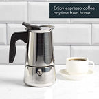 Primula Stainless Steel Stovetop Espresso Coffee Maker, 4-Cup, 3.5"D x 5"W x 7"H, Black Handle - Image 6