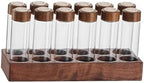 6 Pieces Glass Coffee Beans Storage Jars Airtight Sealed Borosilicate Canisters with Lids and Wooden Display Stand Multipurpose Containers Suitable, 12 Hole 17g - Image 2