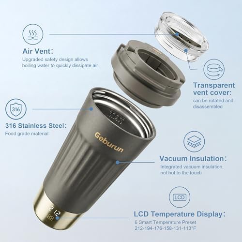 100-240V Travel Portable Electric Kettle 13.5oz 316SS 6 Temperature Control - Image 2