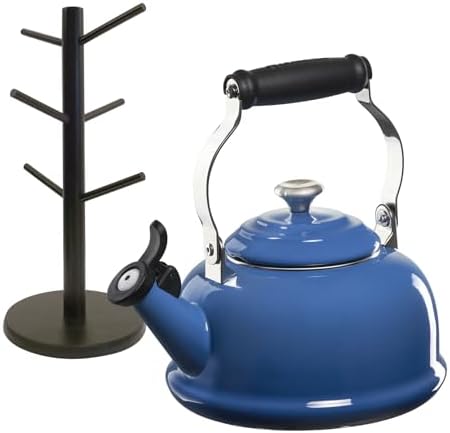Le Creuset 1.7qt Kettle & divvi! 6-Cup Mug Tree Bundle - Marseille by Unknown
