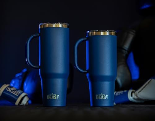Beast 50 oz Tumbler with Handle Stainless Steel Vacuum Insulated Coffee Ice Cup Double Wall Travel Flask (Royal Blue) - Image 2