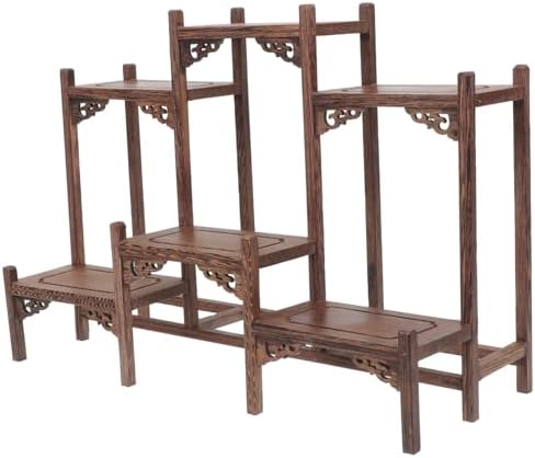 PRETYZOOM Wooden Tea Mug Holder Rack for Coffee and Tea Cups Elegant Display Stand with Chinese Elements for Home Decor Rustic Kitchen Accessory by PRETYZOOM