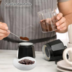 Tea Vessel Ceramic Coffee Bean Dosing Cup Coffee Bean Weight Tray Container Coffee Bean Measuring Cup Spoon Flower Loose Tea Scoop Coffee Bar Organizer Chinese Tea Ceremony Accessories (White) - Image 2