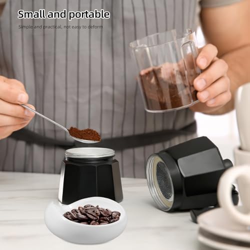Tea Vessel Ceramic Coffee Bean Dosing Cup Coffee Bean Weight Tray Container Coffee Bean Measuring Cup Spoon Flower Loose Tea Scoop Coffee Bar Organizer Chinese Tea Ceremony Accessories (White) - Image 2