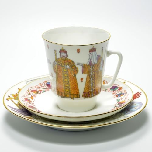 Bone China Tea Set Cup, Saucer and Cake Plate Tsar Feodor Ioannovich 5.6 oz/165 ml - Image 2