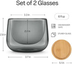 MIAMIO - Coffee Glasses/Double-Walled Glasses Set (2x6 oz) - Lagoa (Grey) - Image 3