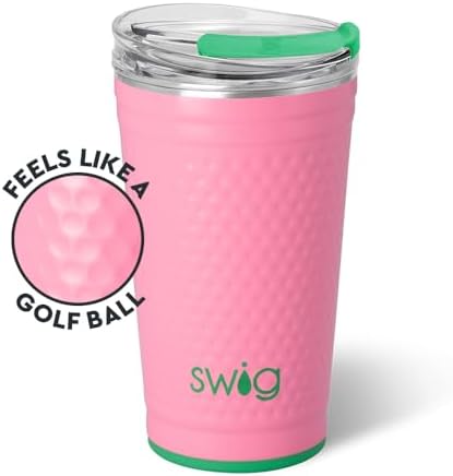 Swig Life 24oz Insulated Party Cup with EZ Slider Lid, Azalea Golf Ball - Image 3