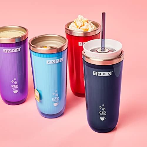Zoku Instant Iced Coffee Maker, Reusable Beverage Chiller Cools Hot Beverages in Minutes Without Dilution, Portable 11-ounce Tumbler With Spill-resistant Lid and Straw, Teal - Image 6
