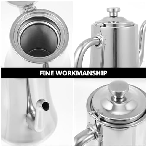 Kichvoe Stainless Steel Water Kettle with Built-in Infuser Filter Gooseneck Spout Tea Kettle for Smooth Pouring Kitchen Water for Home Restaurant Hotel 7.87 X 7.87 X 4.33 in - Image 5