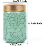 Tea Tins Caddy 2PCS Canister set with Airtight Lids Porcelain Can Home Kitchen Canisters for Tea Coffee Sugar Storage Loose Leaf Tea (Army Green, 4 Inch) - Image 2