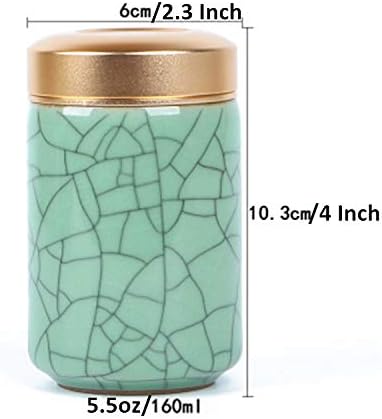 Tea Tins Caddy 2PCS Canister set with Airtight Lids Porcelain Can Home Kitchen Canisters for Tea Coffee Sugar Storage Loose Leaf Tea (Army Green, 4 Inch) - Image 2