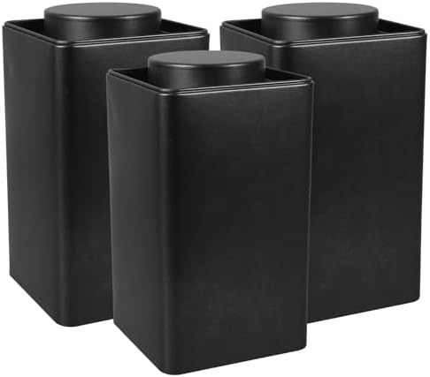 GALPADA 3pcs Vintage Tinplate Tea Canisters for Loose Leaf Storage by GALPADA