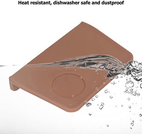 Silicone Coffee Tamper Mat, Coffee Tamper Mat, with Tamper Slot Silicone Tamping Mat Coffee Pad Tamp Station Tool (Brown) - Image 6