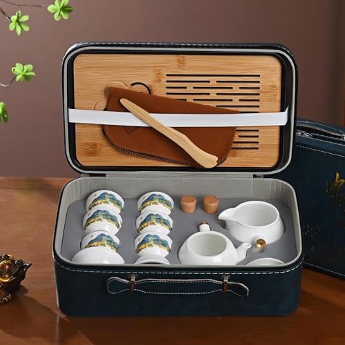 Chinese Tea Set Traditional, Chinese Gongfu Tea Set with 6 Cups, Sidehandle Kung Fu Tea Set for Adults (QLJS Sidehandle6) - Image 6