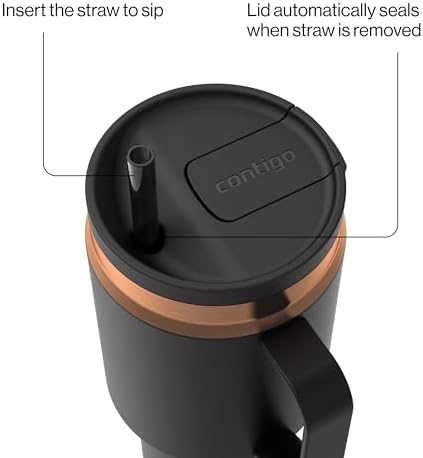 Contigo SnapSeal 30 oz Stainless Steel Vacuum-Insulated Tumbler with Handle & Reusable Straw, Leakproof AutoClose Lid, Cup Holder Friendly, BPA-Free & Lead-Free, Dishwasher Safe - Image 3