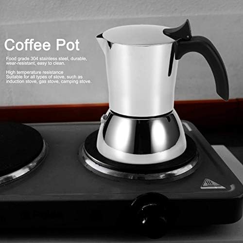 Coffee Maker Stainless Steel Moka Pot Stovetop Coffee Maker Extractor Kettle Stainless Moka Pot Instant Coffee for Home Coffee Shop Office - Image 4