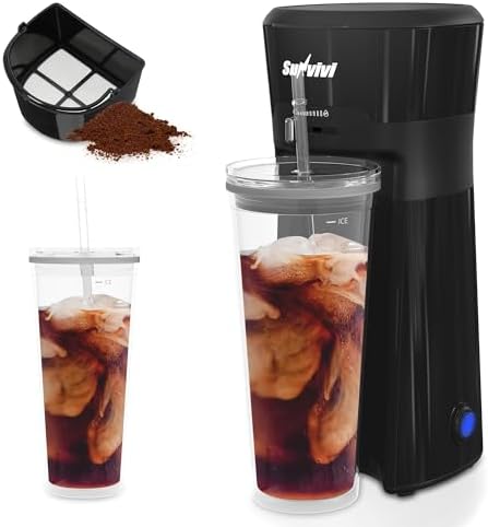 SUNVIVI 20Oz Iced Tea Coffee Maker with Reusable Filter - Small,Hot Brew by WeGetLife