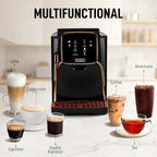 Zulay Kitchen Magia Automatic Espresso Machine – Clasica, Black Copper – Super Automatic Coffee Maker with Built-in Grinder, Steam Wand, Self-Cleaning, Touch Panel, for Bean & Ground Coffee - Image 3