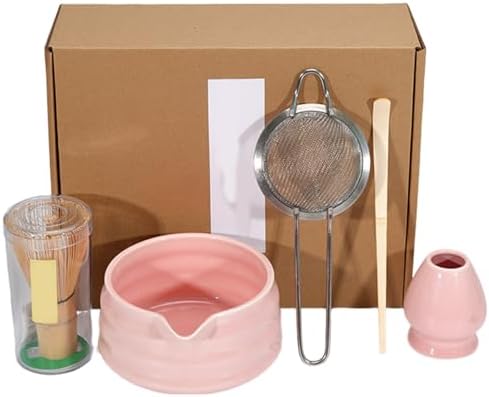 5PCS/Set Matcha Whisk Set Bowl, Whisk, Sifter, Scoop and Whisk Holder Matcha Set Fashionable Matcha Kit, Simple Operation Matcha Tea Set for Matcha Tea by Meyrwoy