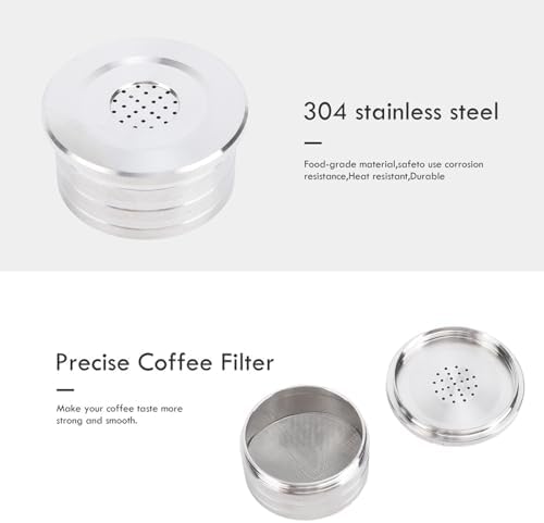 Reusable Coffee Capsule with Spoon and Brush, Stainless Steel Refillable Coffee Filter Compatible with DELTA Q Maker Machine (with Brush Spoon) - Image 4