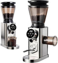Burr Coffee Grinder, Electric Conical Coffee Bean Grinder With 48 Grind Settings Anti-static Burr Mill, Precision Electronic Timer, for Espresso/Drip/Cold Brew/French Press, Stainless Steel, Silver by jiswoacis