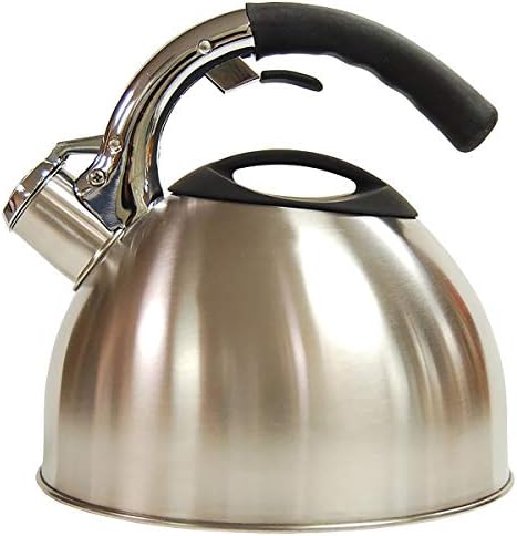 Creative Home Ellipse 2.8 Qt Stainless Steel Whistling Tea Kettle with Aluminum Capsulated Bottom, Brushed Finish by CreativeHome