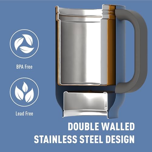 ASOBU DUPLEX 2-in-1 Travel Mug and Beer Can Holder Enjoy hot and cold drinks simultaneously -22 oz Hot Coffee or Tea Tumbler with Attached 12 oz Cold Can Holder for Beer or Soda, Slate Gray - Image 5