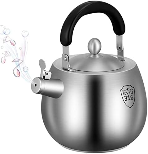 Teapots, Whistling Teakettle Stovetop Teapot, 316 Stainless Steel by Unknown