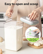 Ankou Airtight Food Storage Container with Pop Lid & 130ml Scoop, 4L/4.2qt *4 BPA-Free Cereal, Rice, Flour, Pasta & Snack Container, Stackable & Durable,Kitchen Pantry Organizer - Image 2