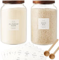CZSZYGHBAO 2 PCS Large Glass Jar with Airtight Lid, Glass Food Storage Jars for Tea,Spice,Cereal, Egg,Flour,Coffee and More(1 gallon/4000 ml) by CZSZYGHBAO