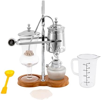 LOYALHEARTDY Vintage Siphon Coffee Maker, Belgian Luxury Syphon Coffee Machine with Royal Family Temperament, Silver Retro Royal Family Balance Siphon Coffee Maker Siphon Brewer Vintage Coffee Pot - Image 4