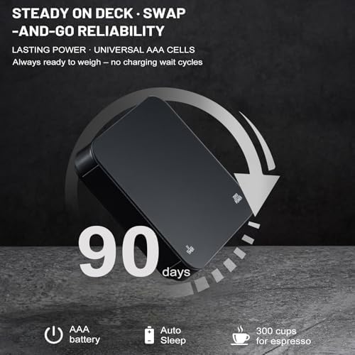 KitchenTour Coffee Scale with Timer, Mini Espresso Scale 0.1g/2kg, Black - Image 4