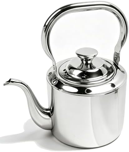 Gooseneck Stovetop Kettle 2L - 304 Stainless Steel Teapot with Removable Infuser and Top Handle for Gas Induction and Electric Stoves (1.5L) by Unknown