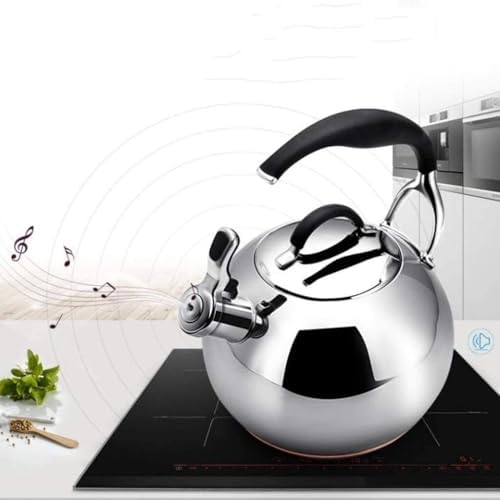Kettle,Modern Gas Stainless Steel Whistling Tea Pot For Stovetop With Cool Grip Ergonomic Handle 3.2 L Whistling Tea Quick Boil Kettle-3.1 liters - Image 4