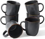 famiware Coffee Mugs Set of 6, Ocean Square 13oz Coffee Cup Set with Handle by Famiware