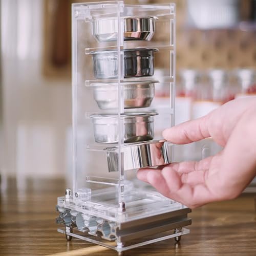 Espresso Filter Basket Holder, Coffee Organizer Station Filter Holder, Compatible with Most 58mm Powder Baskets, for 6Pcs Coffee Baskets and Puck Screens - Image 6