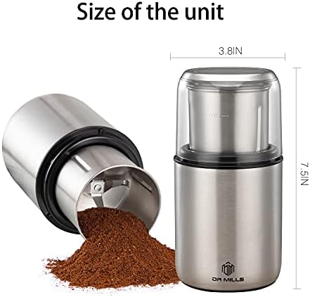 DR MILLS DM-7452 Electric Coffee Grinder,Spice Grinder Electric and Chopper,Detachable Cup, Diswash Free, Blade & Cup Made with SUS304 Stainless Steel - Image 5