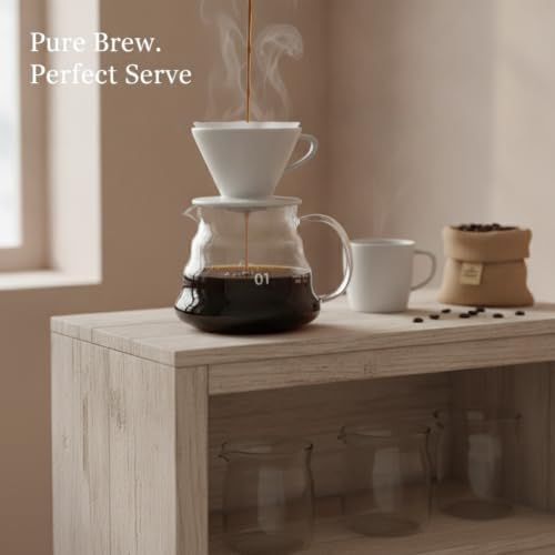 Coffee Server Borosilicate Glass Carafe for Pour Over Brewing and Serving (1 PC) - Image 3
