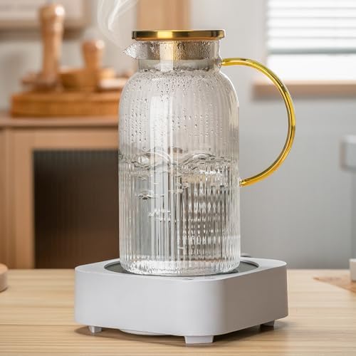 Buaic Glass Pitcher with Lid, 68 oz/ 2L Clear Glass Water Pitcher - Image 6