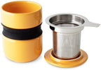 FORLIFE Curve Asian Style Tea Cup with Infuser and Lid 12 ounces, Mandarin - Image 2