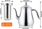 SANQIAHOME Stainless Steel Teapot with strainer Tea Pot With Removable Infuser or filter for Loose Leaf and Tea Bags cold water Pitcher Tea Maker Dishwasher Safe (silver, 1550ml(51Oz)) - Image 5